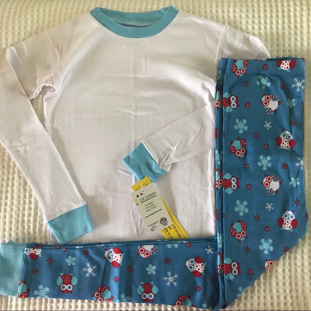 NWT New Jammie Organic Cotton Snow Owl Pajamas